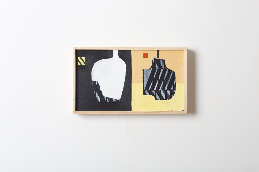 Abstracted pottery shapes contrasted  against inverted backgrounds