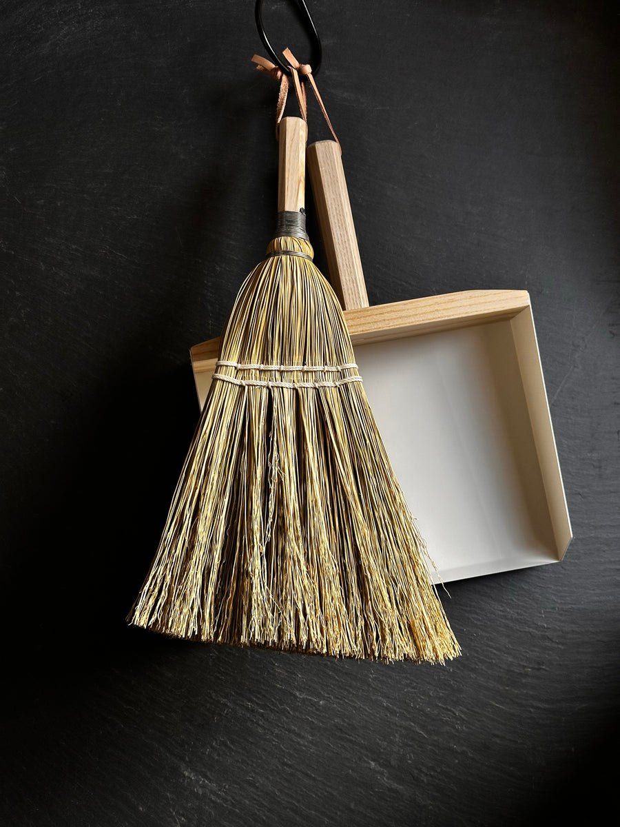 dustpan and whish broom in ash