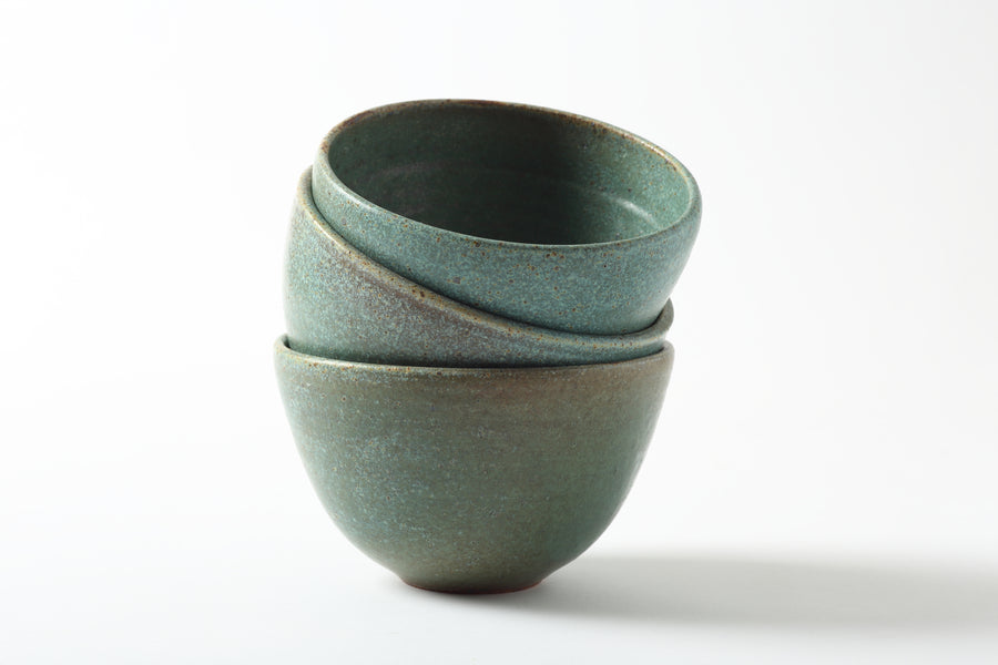 Manu Everyday Stack of Soup bowls Tidepool Glaze