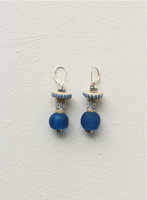 Earrings, blue