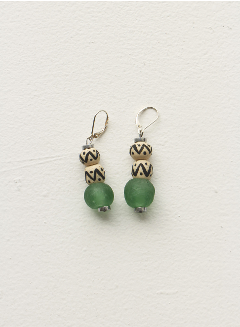 Earrings, green