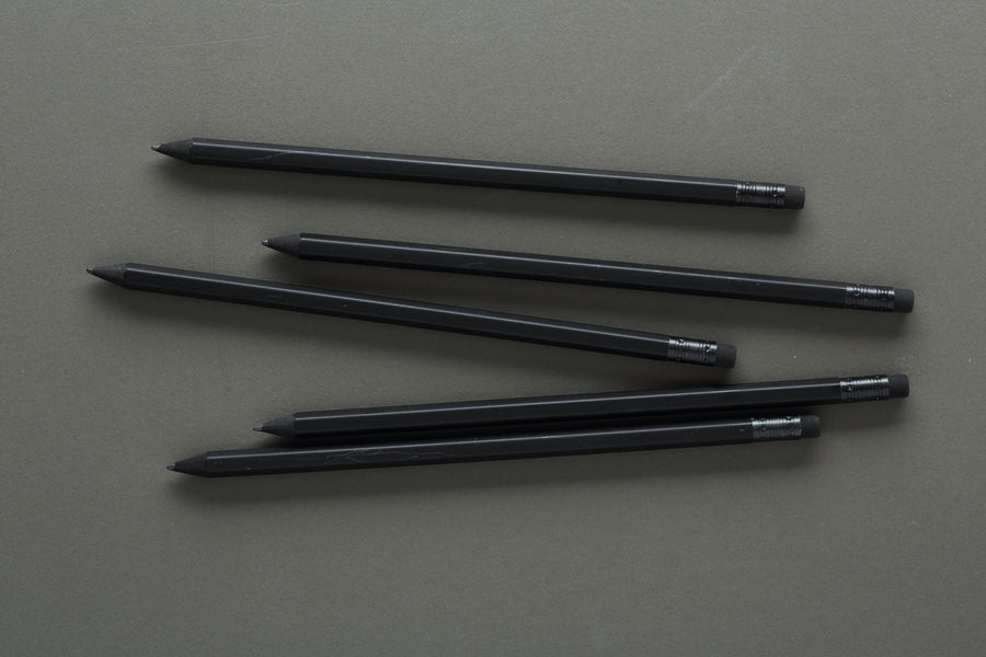 Black Hexagon HB pencil with eraser