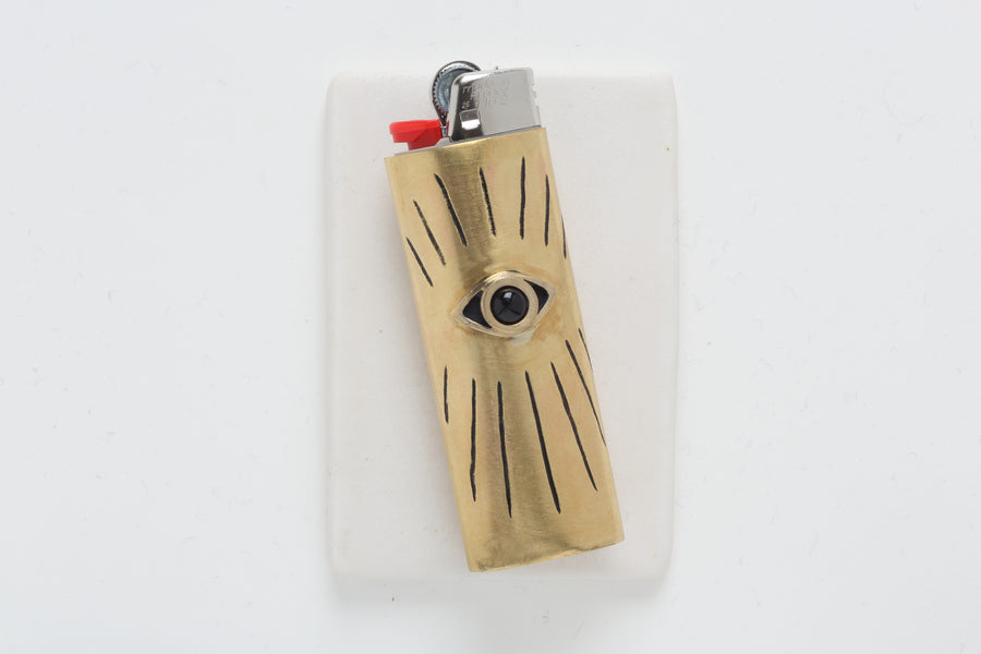 Brass Lighter Case Eye Onyx