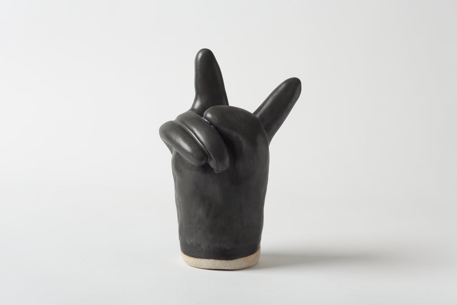 Peace Ceramic Hands Large Black