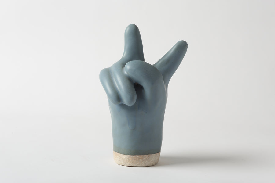 Peace Ceramic Hands Large Blue