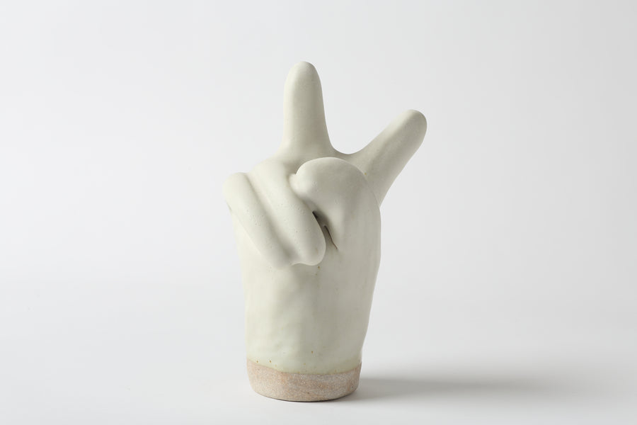 Peace Ceramic Hands Large White