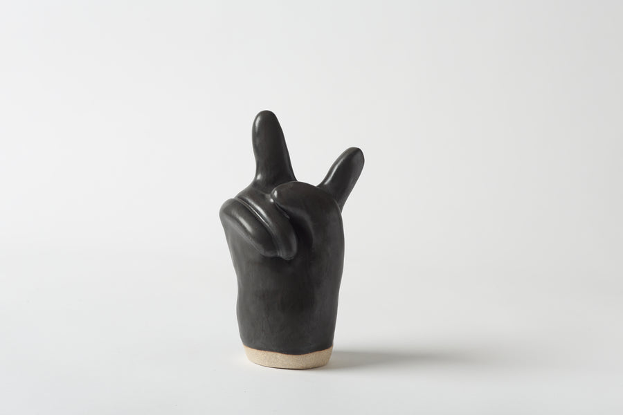 Peace Ceramic Hands Small Black