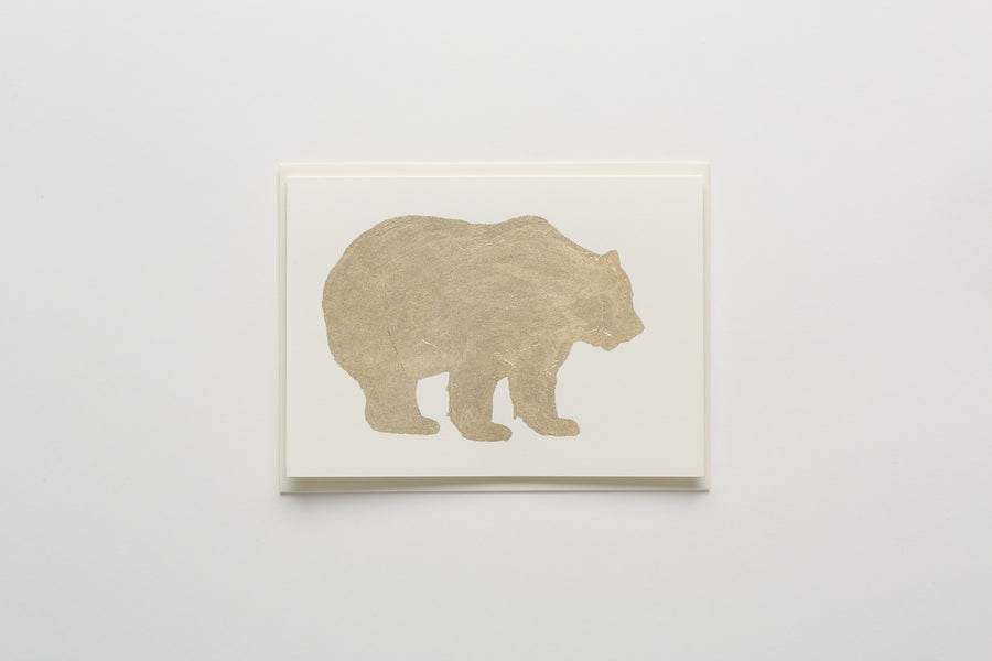 Bear Gold Leaf Greeting/Note Card cream