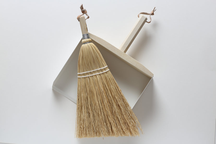 Dustpan and Whisk Broom ash