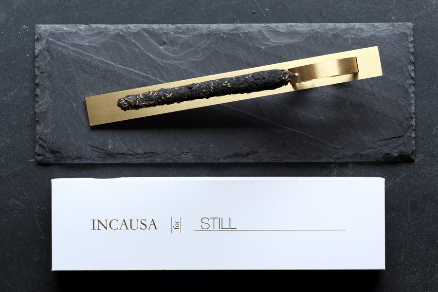 Incausa brass incense holder and incense gift set