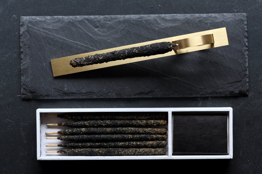 Incausa brass incense holder and incense gift set