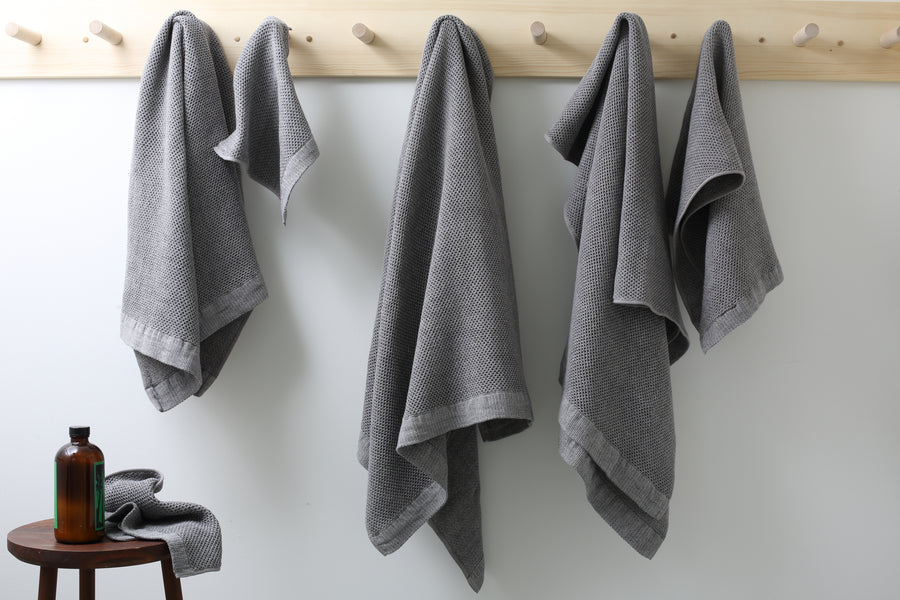 Morihata Vintage Waffle Grey Towels