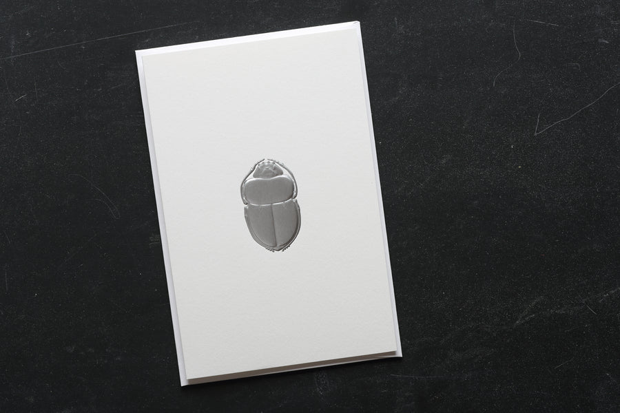Noat Scarab Greeting Card white
