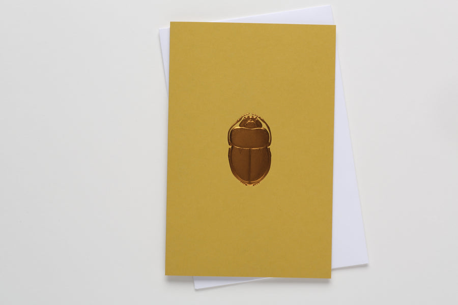 Noat Scarab Greeting Card mustard