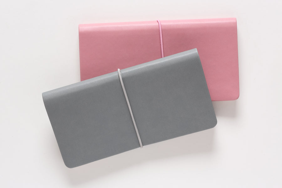 Receipt Holder Folder grey for and pink back