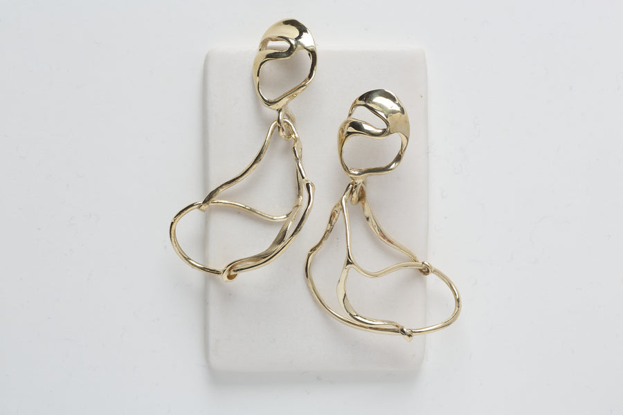 Renee Frances Web Brass Earrings