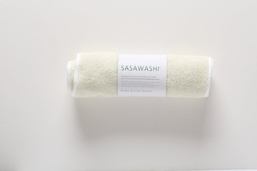 Sasawashi Body Scrub Towel packaged