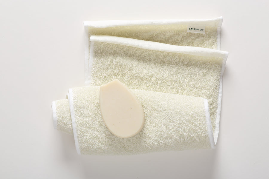 Sasawashi Body Scrub Towel with soap