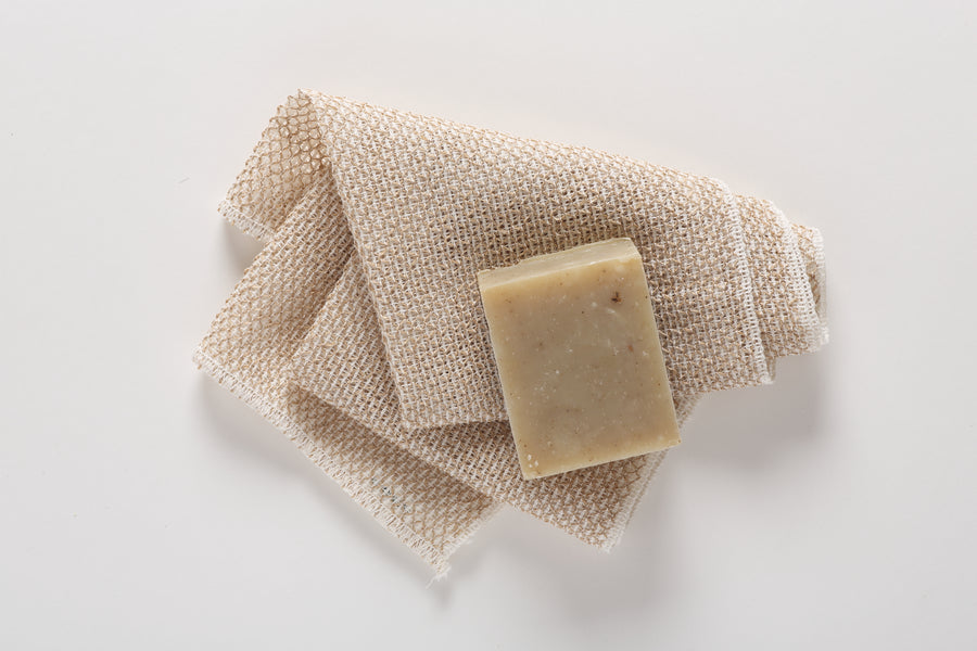 Sasawashi Mesh Body Scrub Towel with soap