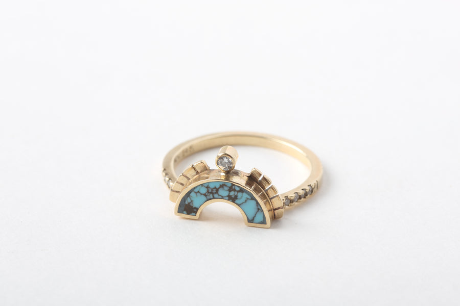 Young in the Mountains Stardusted Rising Sol Crown ring