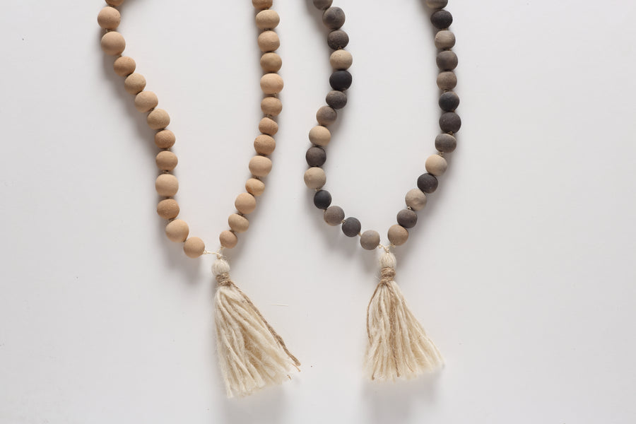 Blessings Pit Fired Clay Beads natural and smoke black